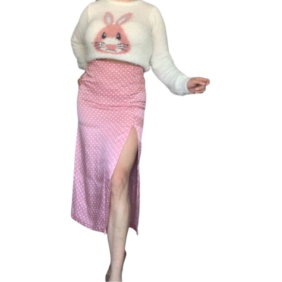 Zara Dresses & Skirts - Polka Dot Pink Skirt